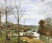 Camille Pissarro Seine River Edge oil painting artist